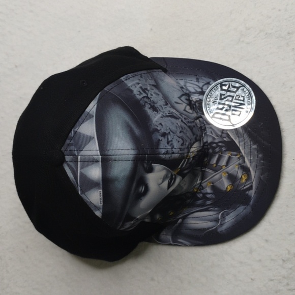 Dyse One Hat Ball Cap Strap Snap Back Black Gray Girl Bullets Mens One Size New - Picture 3 of 7